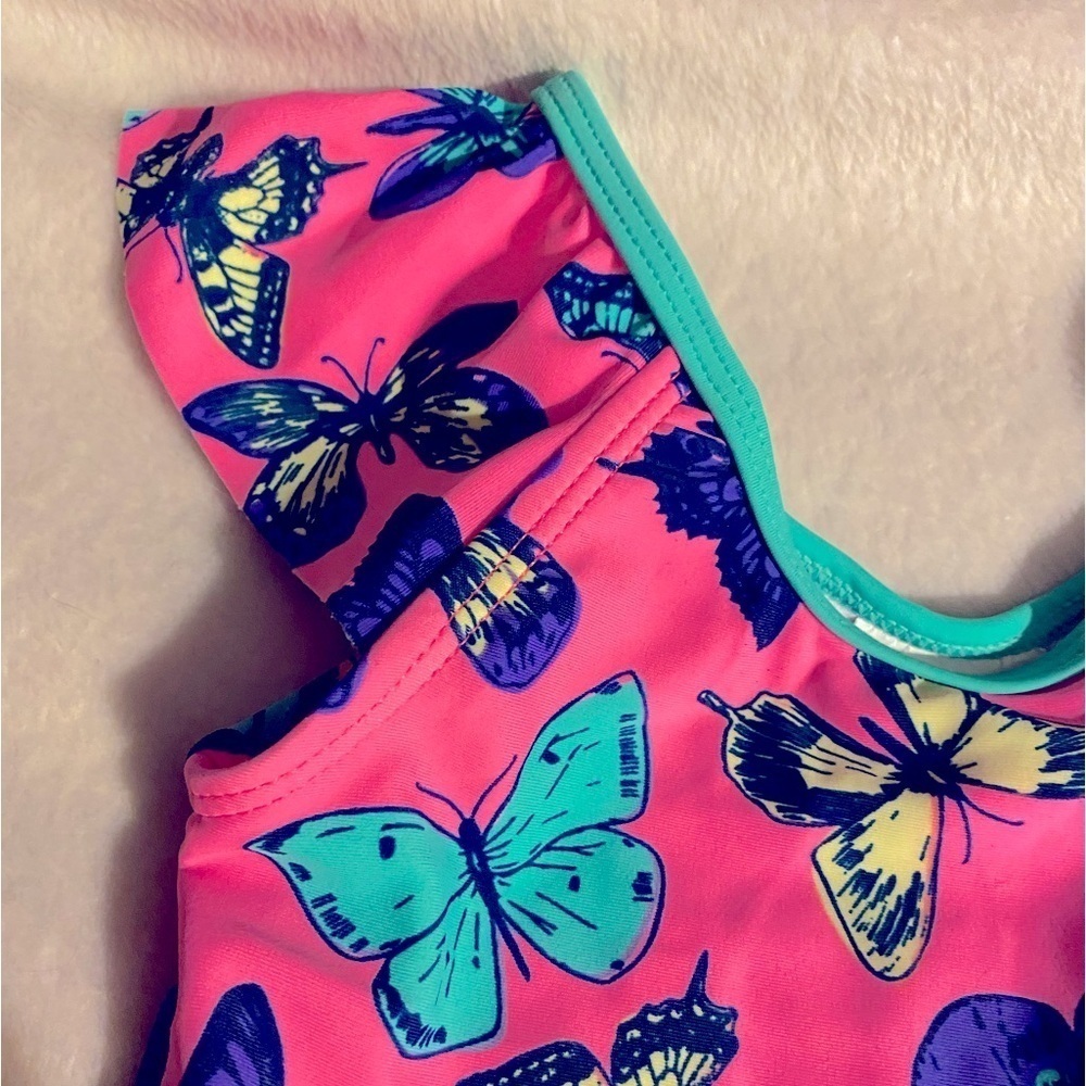 Wave Zone Swim Suit, One piece, Sz 24M, Butterflies, Pastel, Like new, Girly - Picture 4 of 11